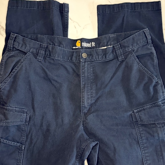Carhartt Cargo Pants 40x34 Relaxed Fit Navy - Picture 5 of 6